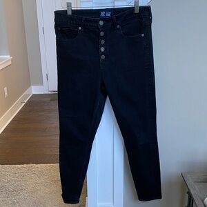 GAP Black Button-Fly Skinny Jeans